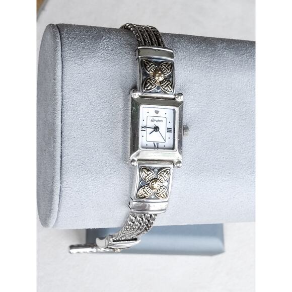 Brighton Monroe Ladies Dress Watch Small Square Face Two Tone Gold Silver Works - Picture 3 of 6